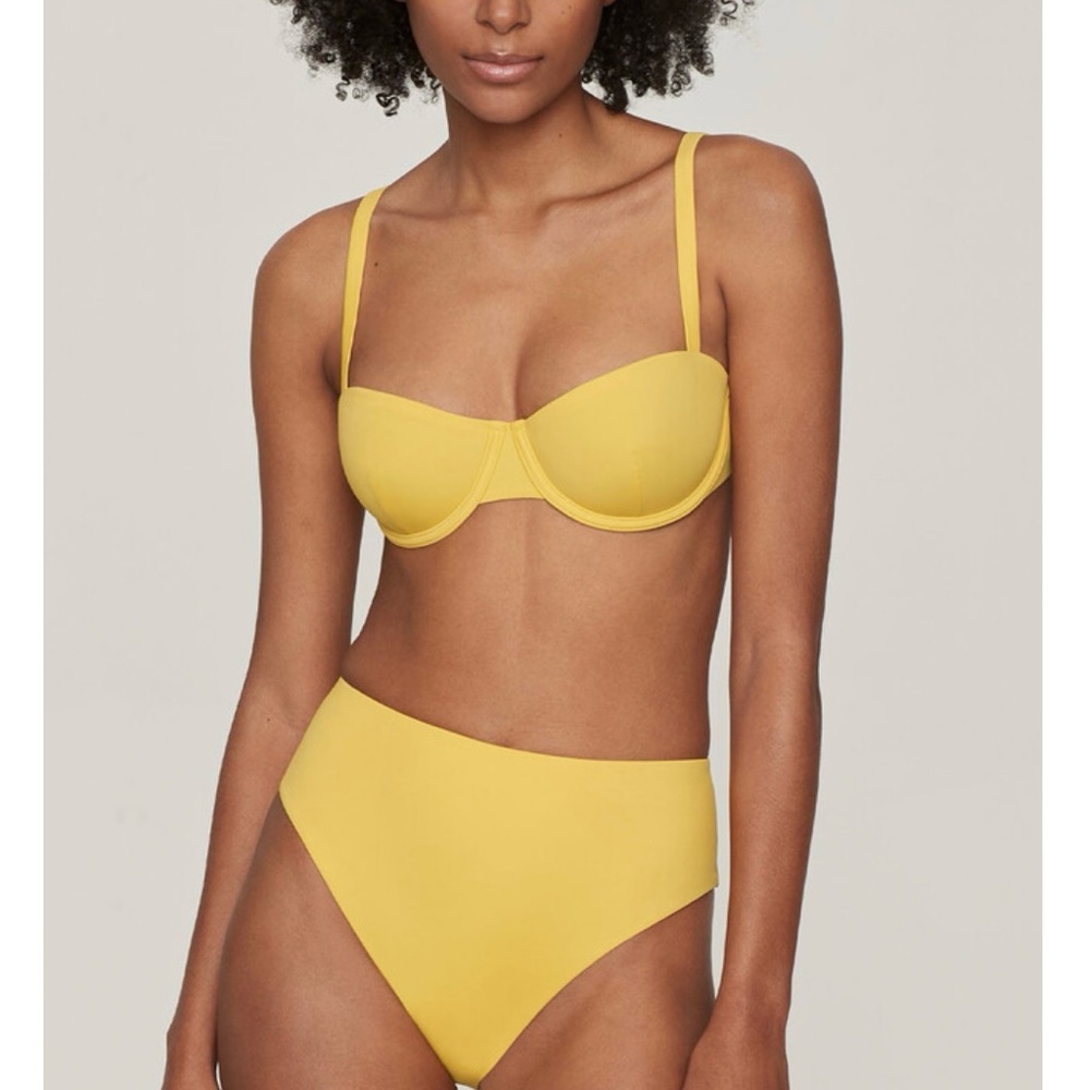 NWT ☀️ CUUP Two Piece bikinis Color Bamboo Top SZ L, Badom SZ XS